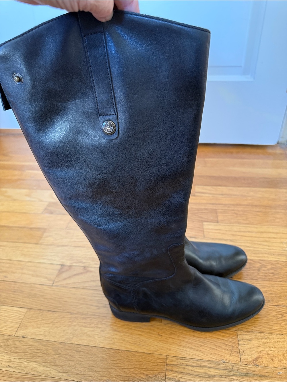 Sam Edelman Black Leather Tall Riding Boots